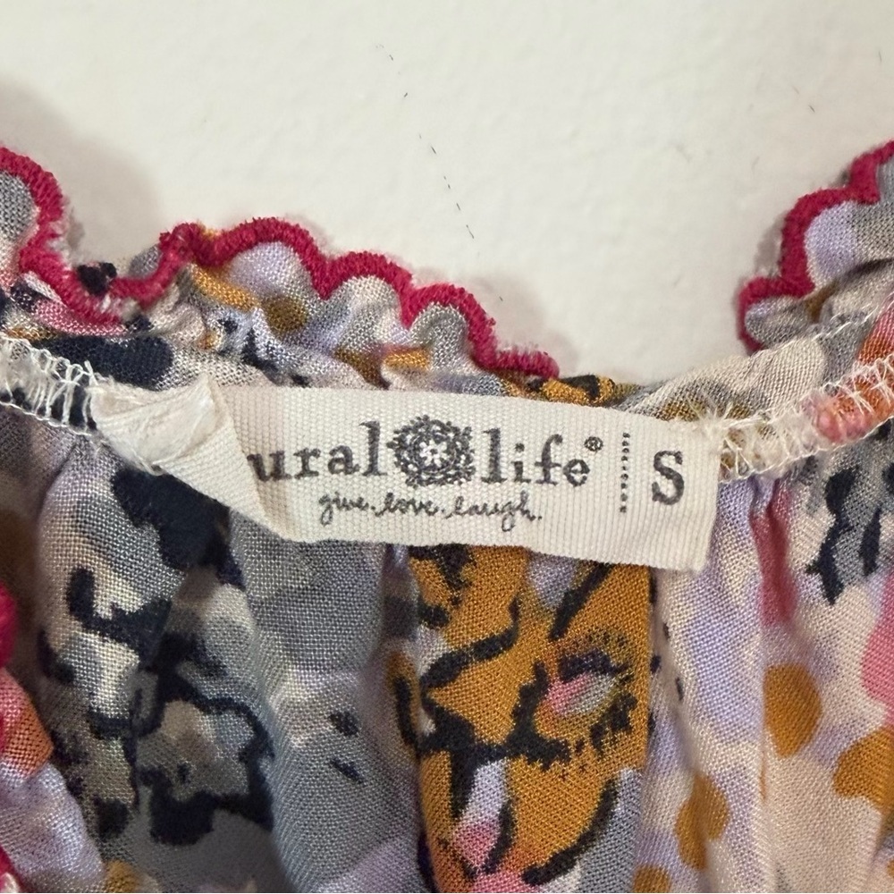Natural Life Avery Boho Floral Midi Dress SIZE SMALL - Picture 5 of 7